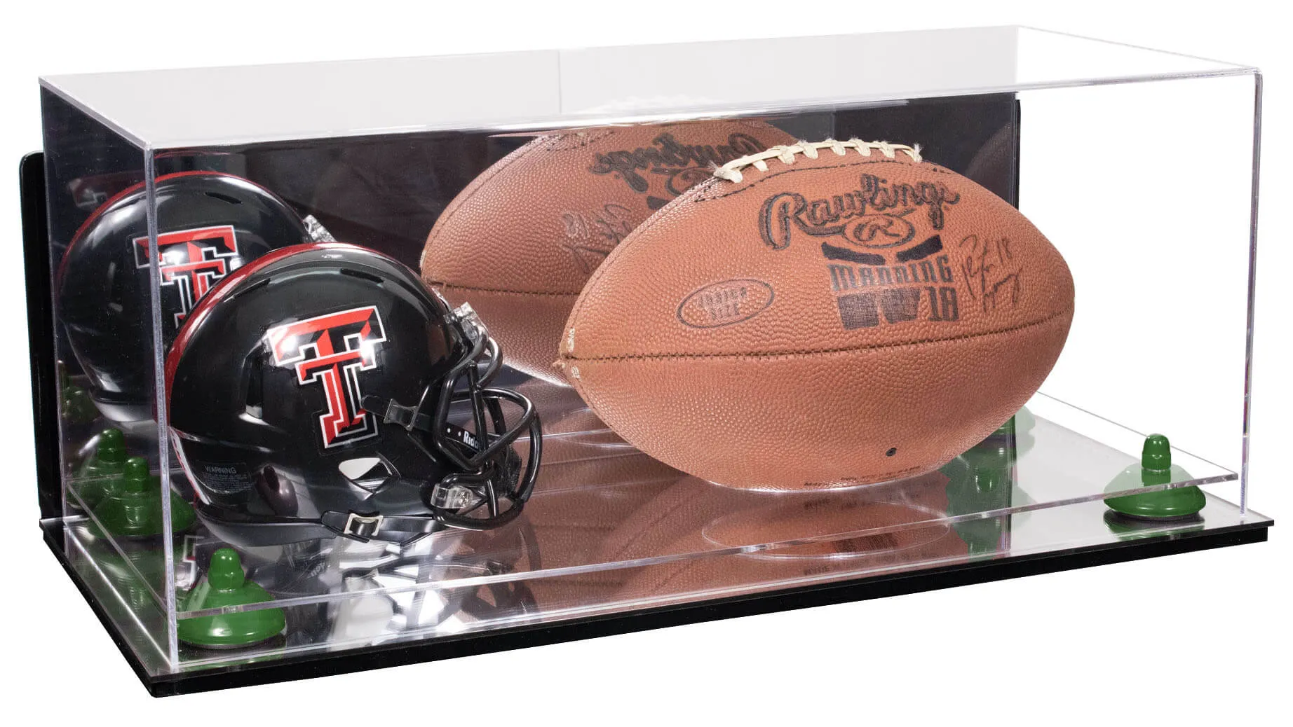 Full-Size Football and Mini Helmet (not Full Size) Display Cases - Mirror Wall Mounts (A103/B47)