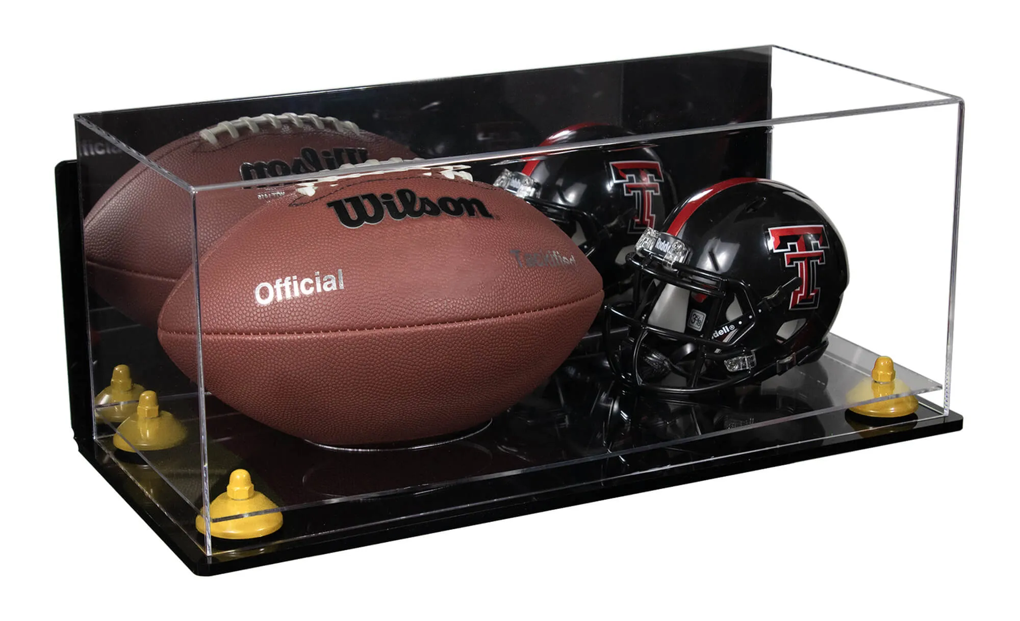 Full-Size Football and Mini Helmet (not Full Size) Display Cases - Mirror Wall Mounts (A103/B47)