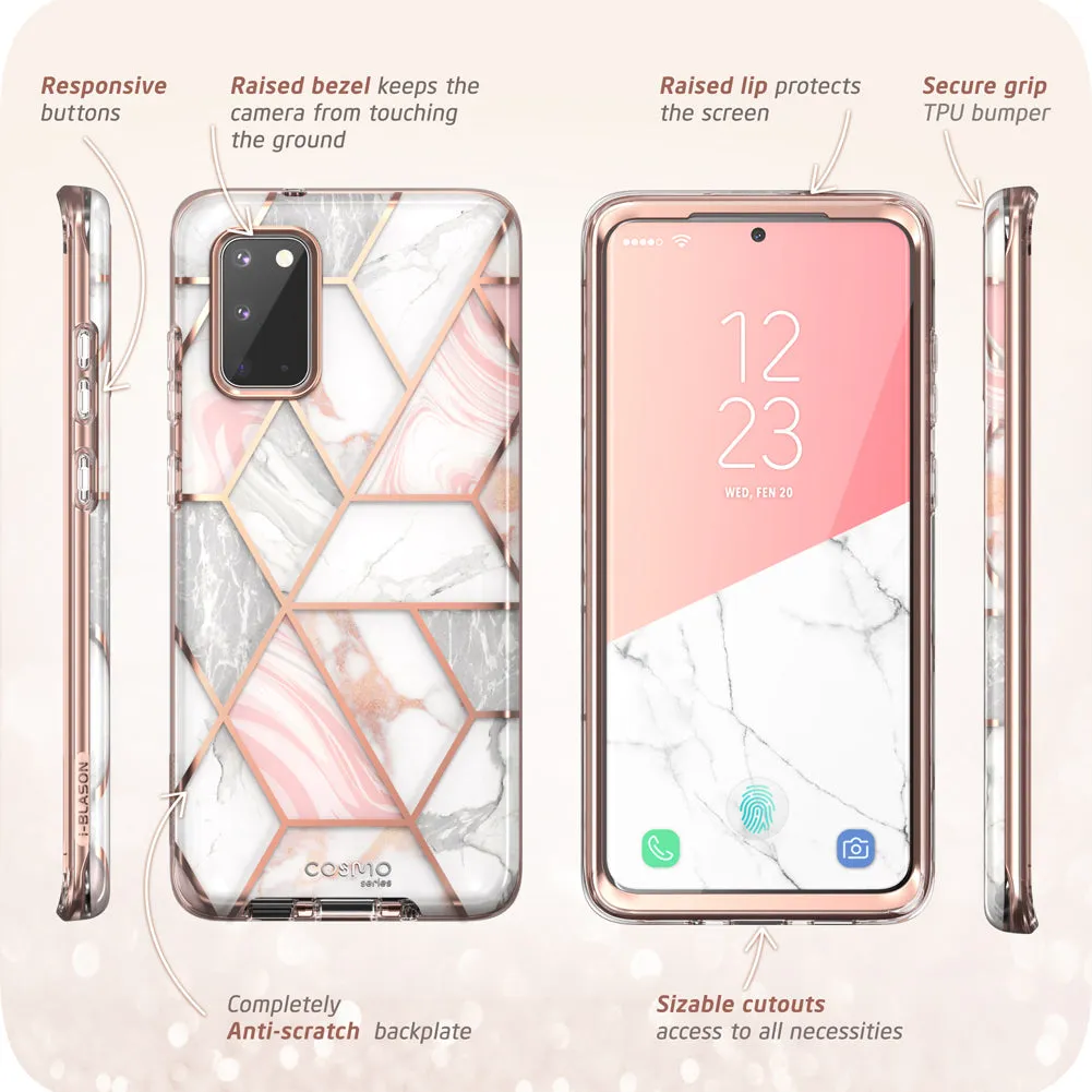 Galaxy S20 Cosmo Case (with Screen Protector) - Marble Pink