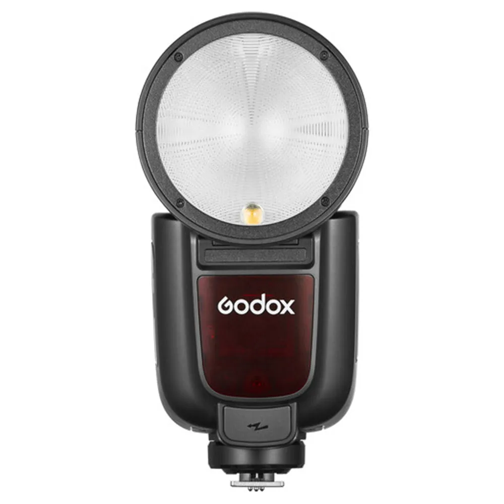 Godox V1Pro N Flash with Round Head, Auto Zoom Control, Range 28-105mm, Tilts 7 to 120, Rotates 330 Degree Built-In LED Modeling Lamp for Nikon i-TTL