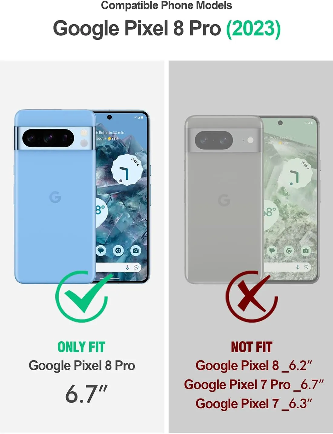 Google Pixel 8 Pro 5G 6.7 inch Built-in Screen Protector Work Fingerprint hockproof Protective Cover Case