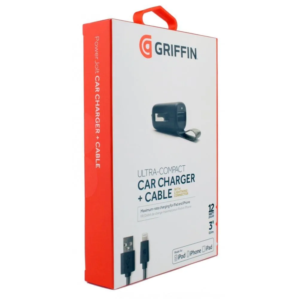 Griffin 2.4 amp 12W Car Charger with Cable - GC39940