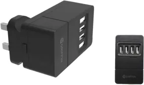 Griffin 4.8 Amp 4 Port USB UK Mains Charger - GP-009-BLK