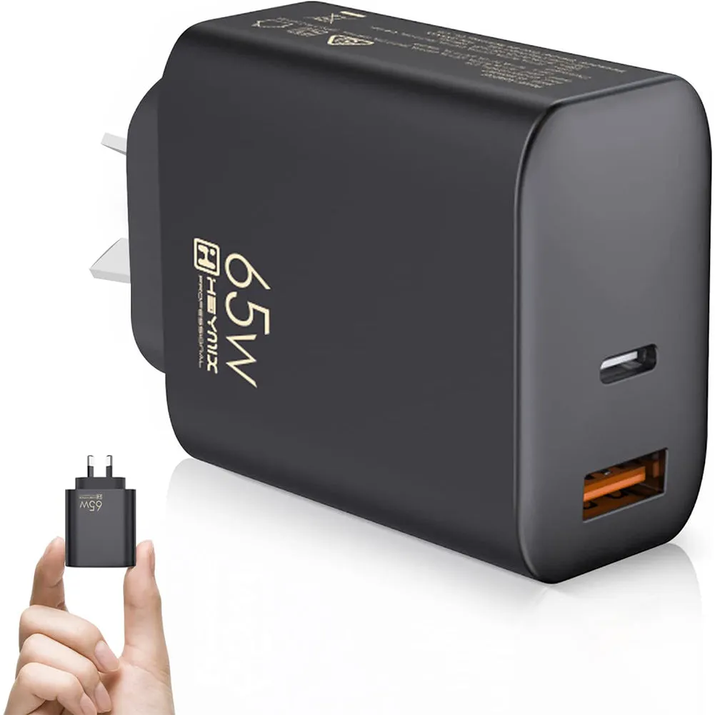 Heymix 65W GaN Dual Port USB-C USB-A PD Fast Charger