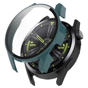 Huawei Watch GT 3 (46mm) TPU frame   tempered glass screen protector - Dark Green