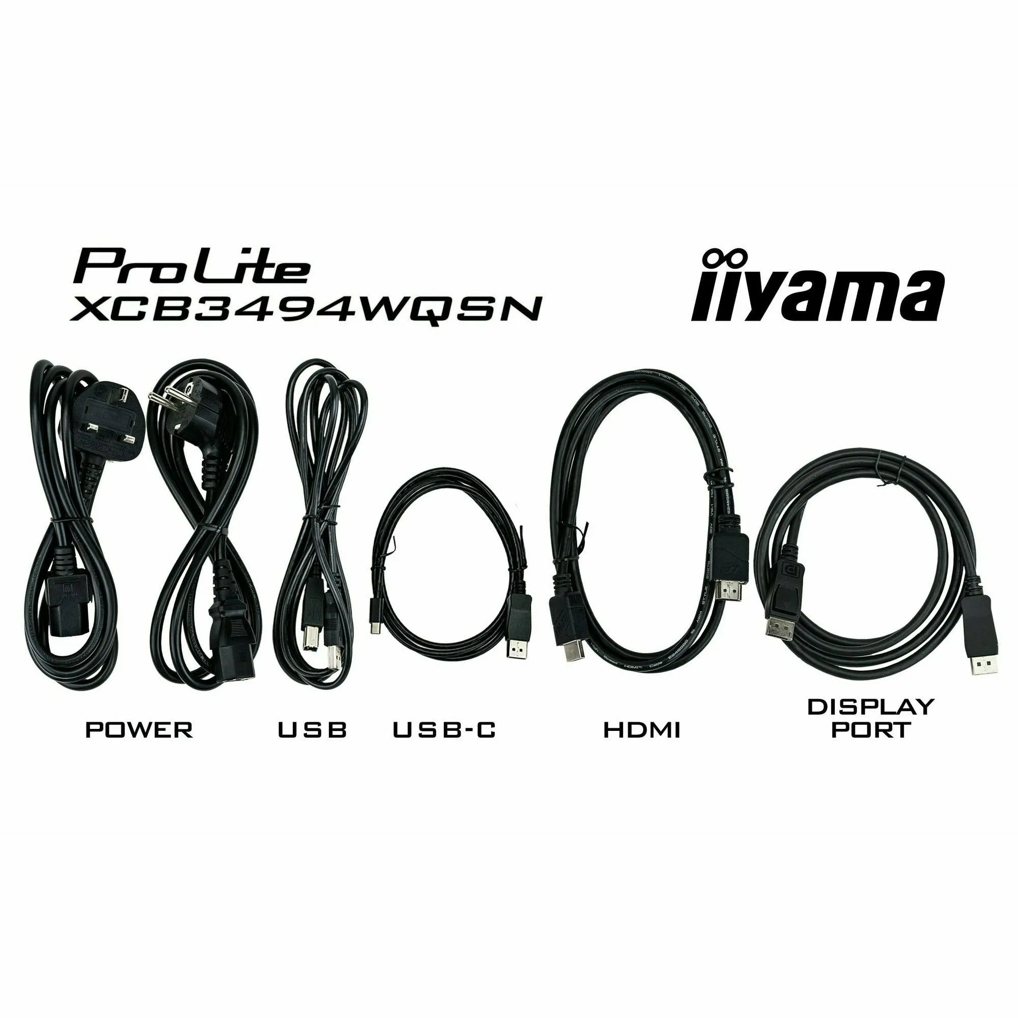 iiyama ProLite XCB3494WQSN-B1 34" 1500R Curved Monitor with USB-C Dock and KVM Switch