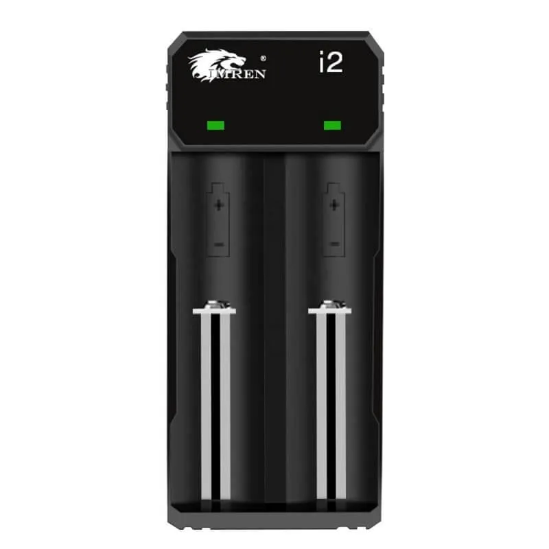 IMREN I2 Dual-Slot Universal Rechargeable Li-ion Battery Charger with USB Port