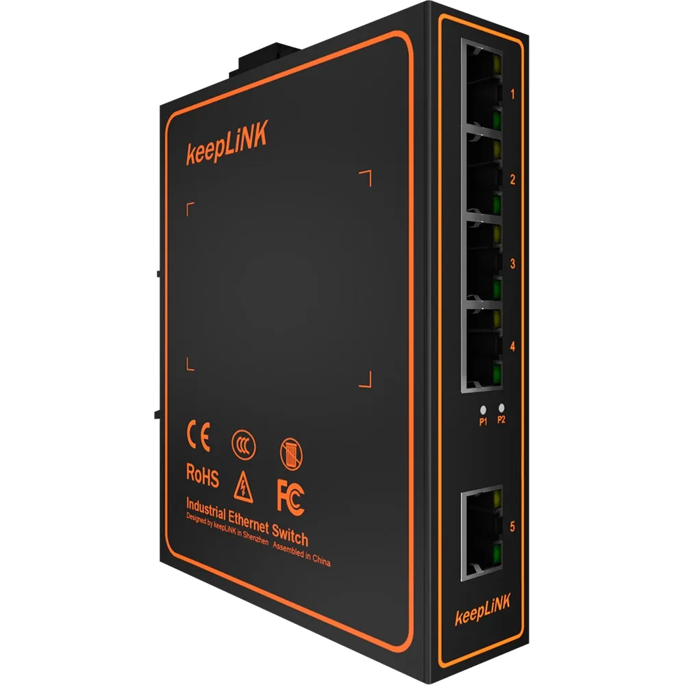 Industrial 5-Port 10/100Mbps Fast Metal IP40 Unmanaged Ethernet Network Switch