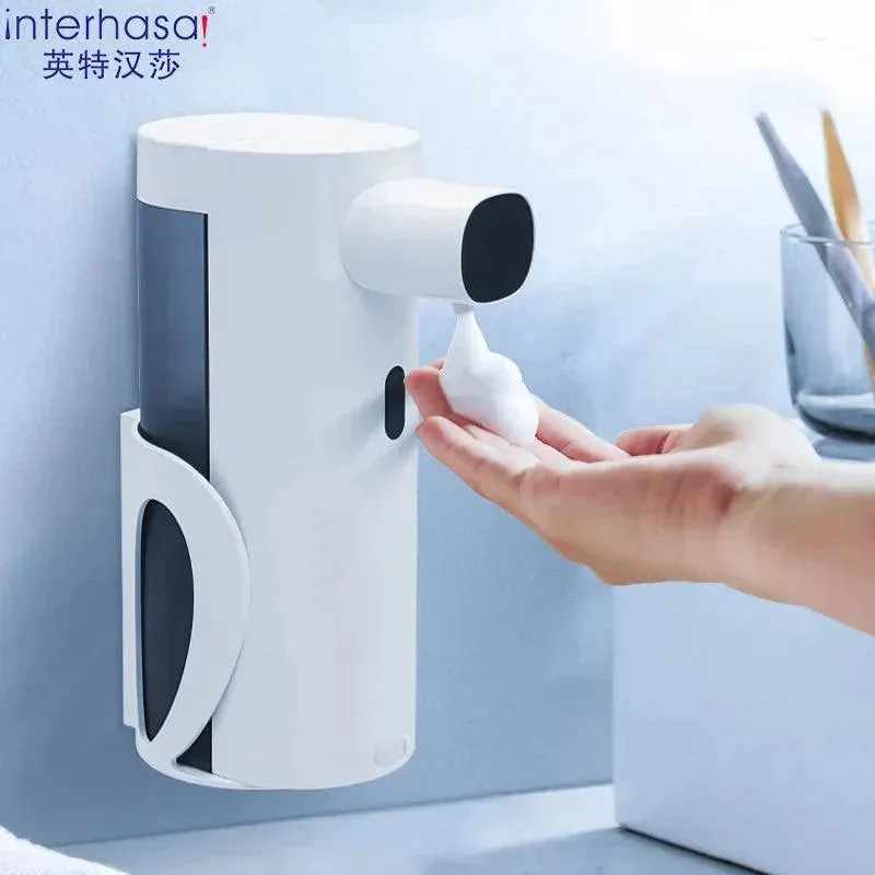 interhasa! Automatic Foam Soap Dispenser 300ML Capaticy Soap Despenser Bathroom Smart Sensor Wahsing Machine with USB Charging