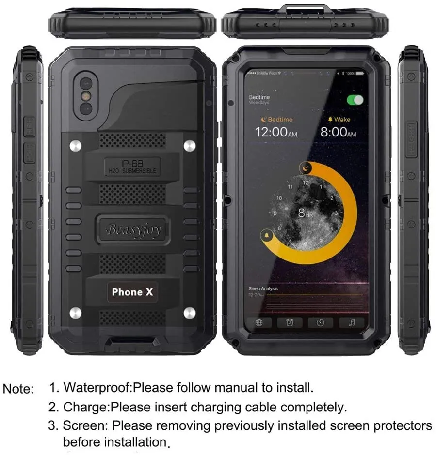 iPhone X Metal Heavy Duty Waterproof Aluminum Case