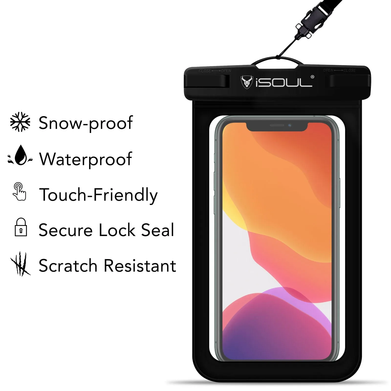 iSOUL smartphone Underwater Case 360 Cover Waterproof Case Dry Bag Pouch