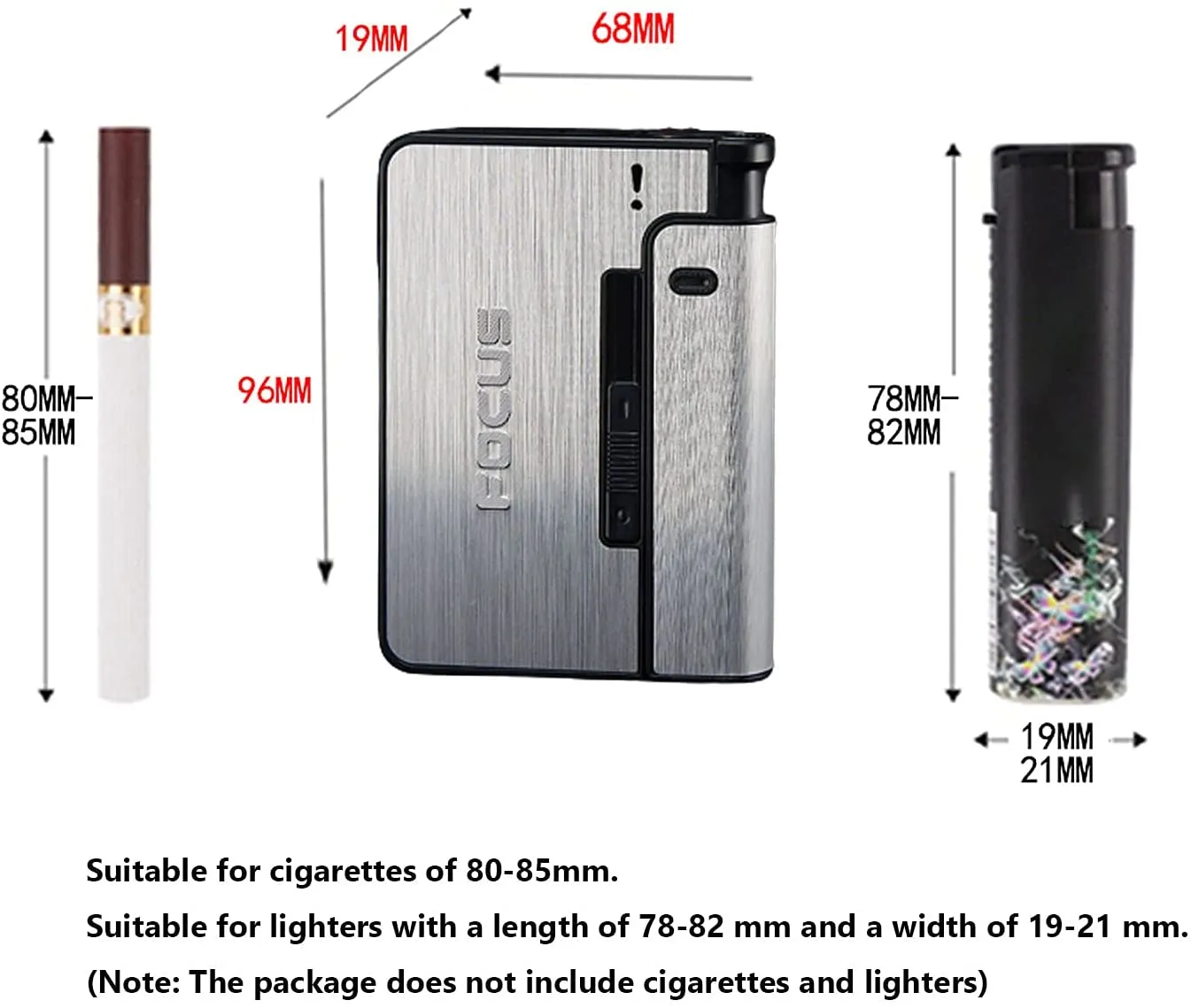 ITEM# 0008   Metal Cigarette Case 10pcs Capacity Cigarette Box Nice Gift, Silver, Black, Gold. (Watch Video)