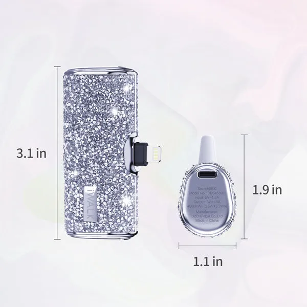 iWALK Secret4500 | 4500mAh BlingBling Portable Charger for iPhone [Built-In Lightning Connector]