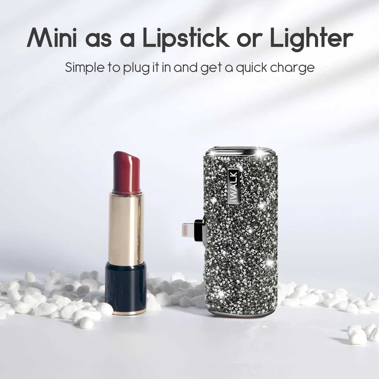 iWALK Secret4500 | 4500mAh BlingBling Portable Charger for iPhone [Built-In Lightning Connector]