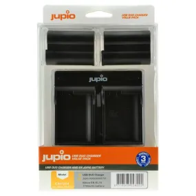 Jupio 2x Batteries 1700mAh & USB Dual Charger Kit For Nikon EN-EL15