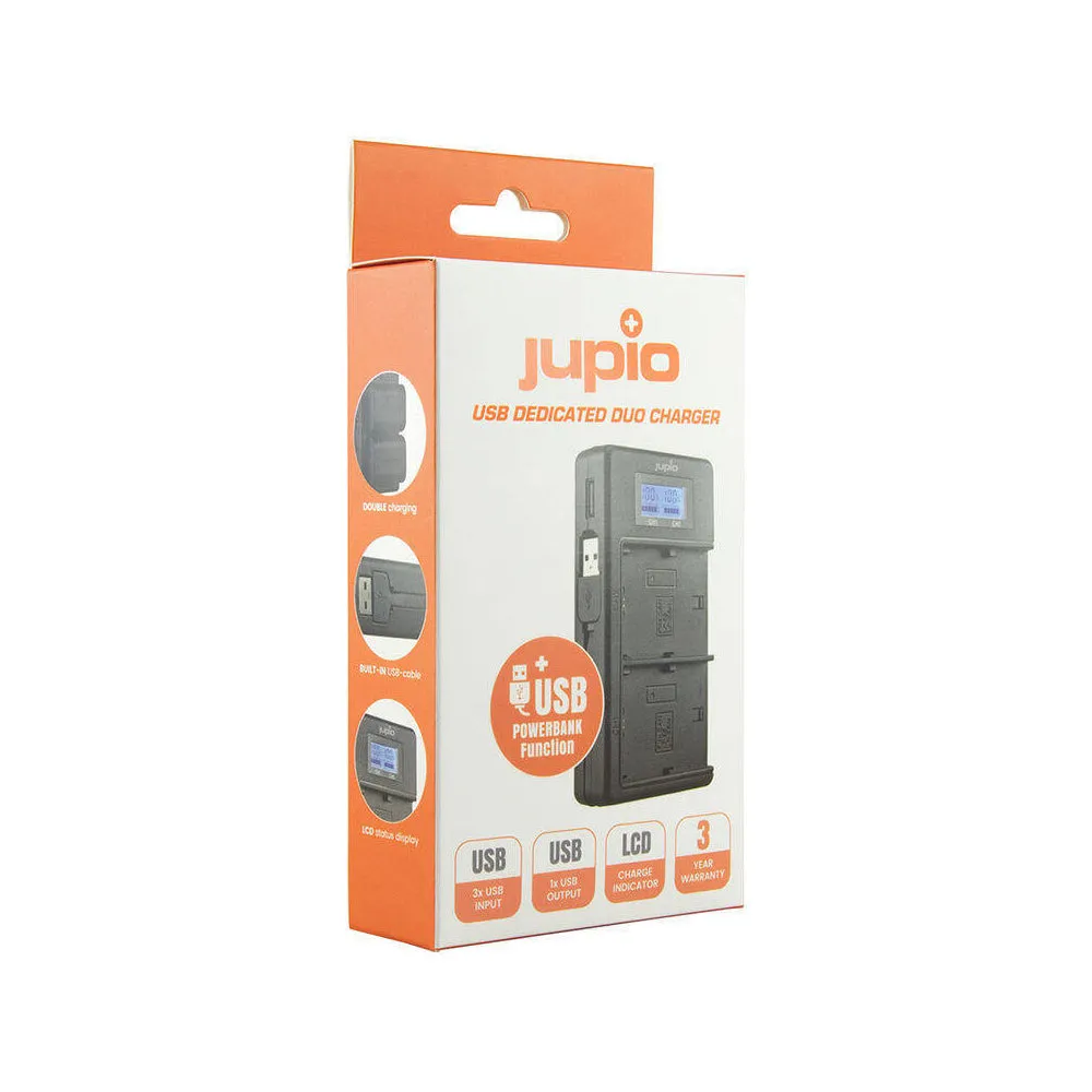 Jupio Dedicated Duo USB Charger with LCD For Sony NP-F550/F750/F970 Batteries