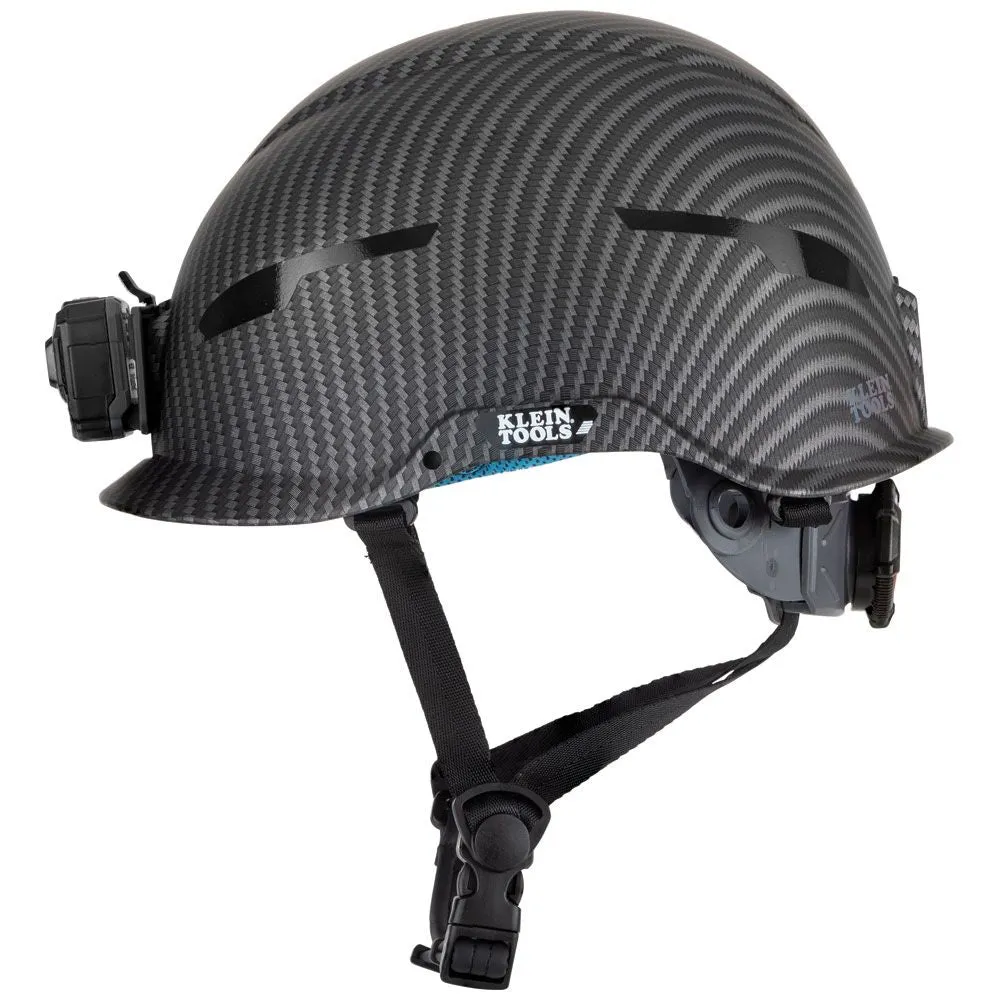 Klein 60515 Safety Helmet, Premium KARBN Pattern, Non-Vented, Class E, Headlamp