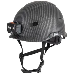 Klein 60515 Safety Helmet, Premium KARBN Pattern, Non-Vented, Class E, Headlamp