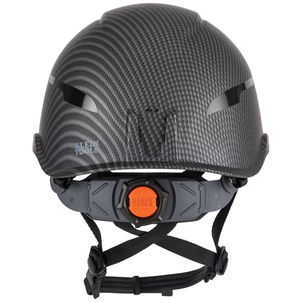 Klein 60515 Safety Helmet, Premium KARBN Pattern, Non-Vented, Class E, Headlamp