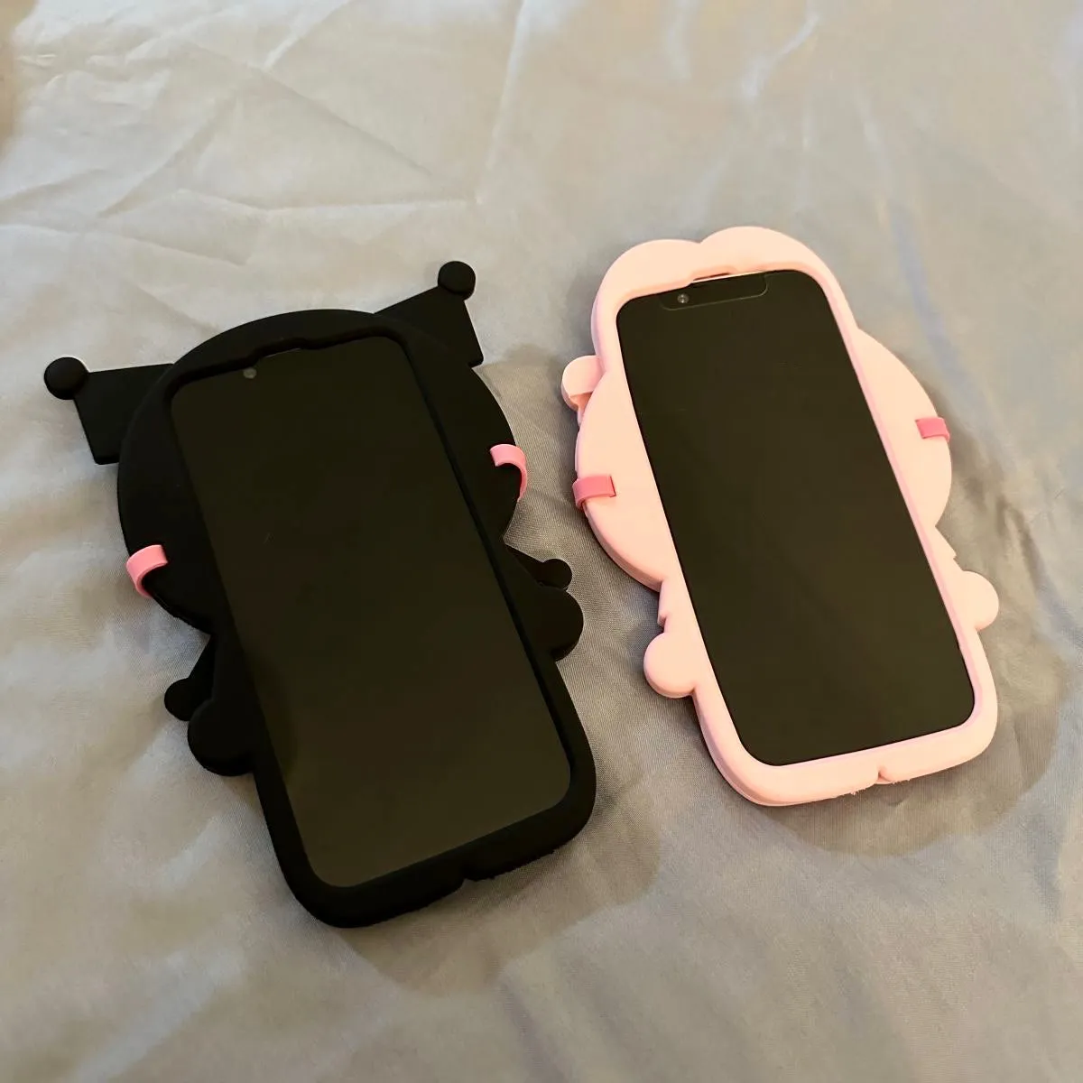 Kuromi and My Melody Inspired Creative Detachable Sunnies Silicon iPhone Case