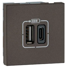 Legrand Myrius Nextgen USB Charger Type A & Type C 3000mA 2M Charcoal Grey 6794 89