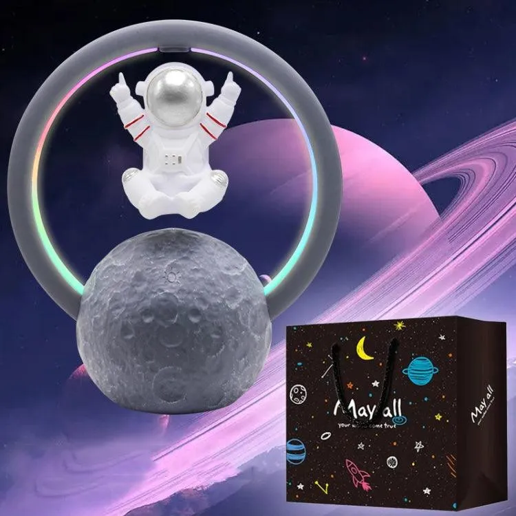 Levitating Astronaut Bluetooth Speaker with RGB Light Show and 360° Audio Experience