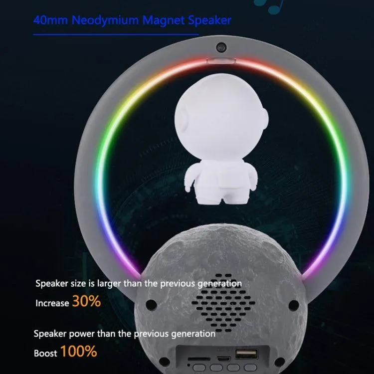 Levitating Astronaut Bluetooth Speaker with RGB Light Show and 360° Audio Experience