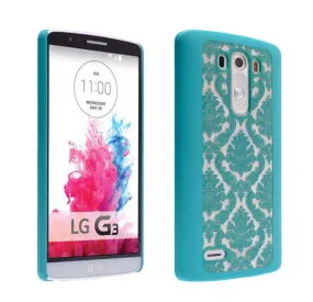 LG G3 Case, Ultra Slim Damask Vintage Case Cover - Teal