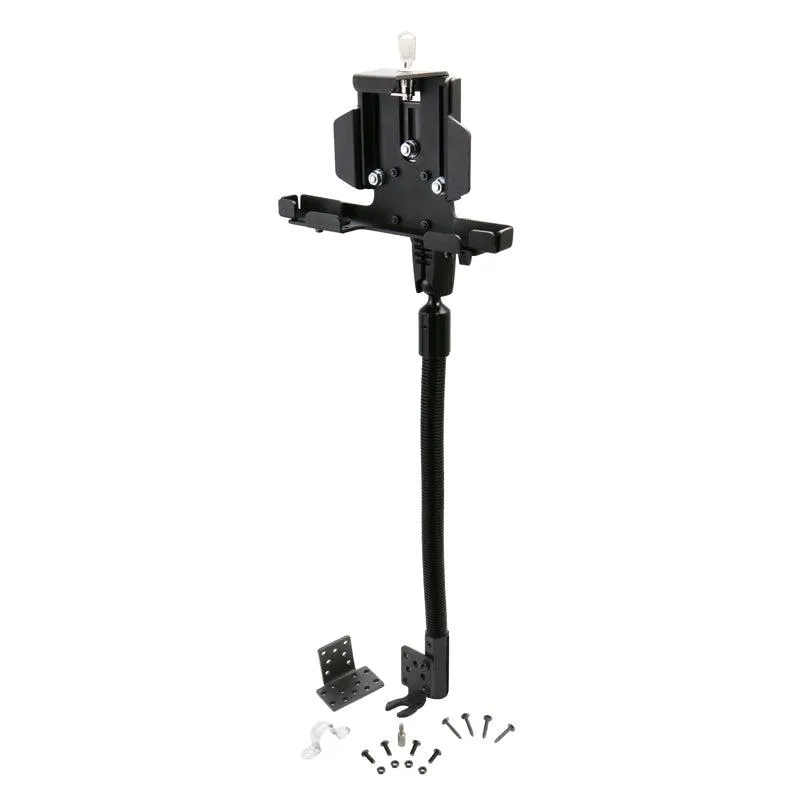 LockVise™ Metal Locking Seat Rail Tablet Mount with 18" Aluminum Gooseneck and 3.75" Shaft