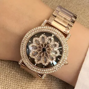 Lovely Flower Stainless Steel Women's Watch