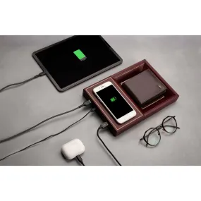 LT Smart Valet Tray 2.0 with wireless charging and power bank 10000 mAh | Color: Cherry