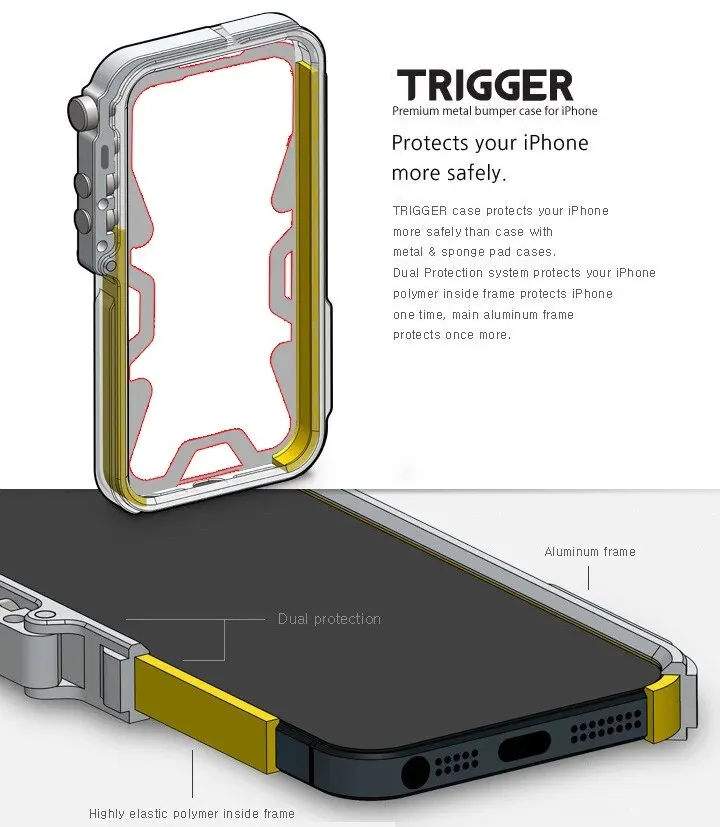 Luxury Aluminum Metal Frame Shockproof Bumper Phone Case With Lanyard For iPhone