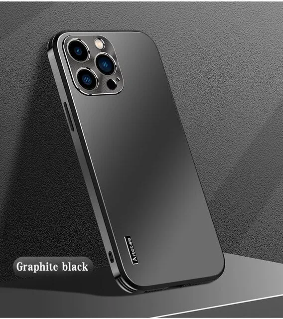 Luxury Matte Aurora Phone Case With Metal Lens protection  For iPhone