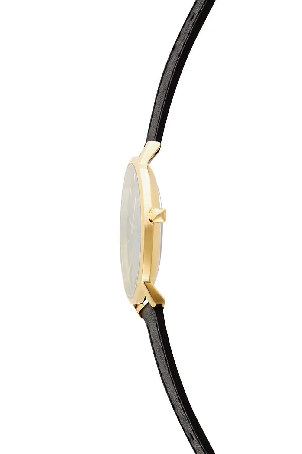 Major Gold Tone Black Strap Watch, 35m