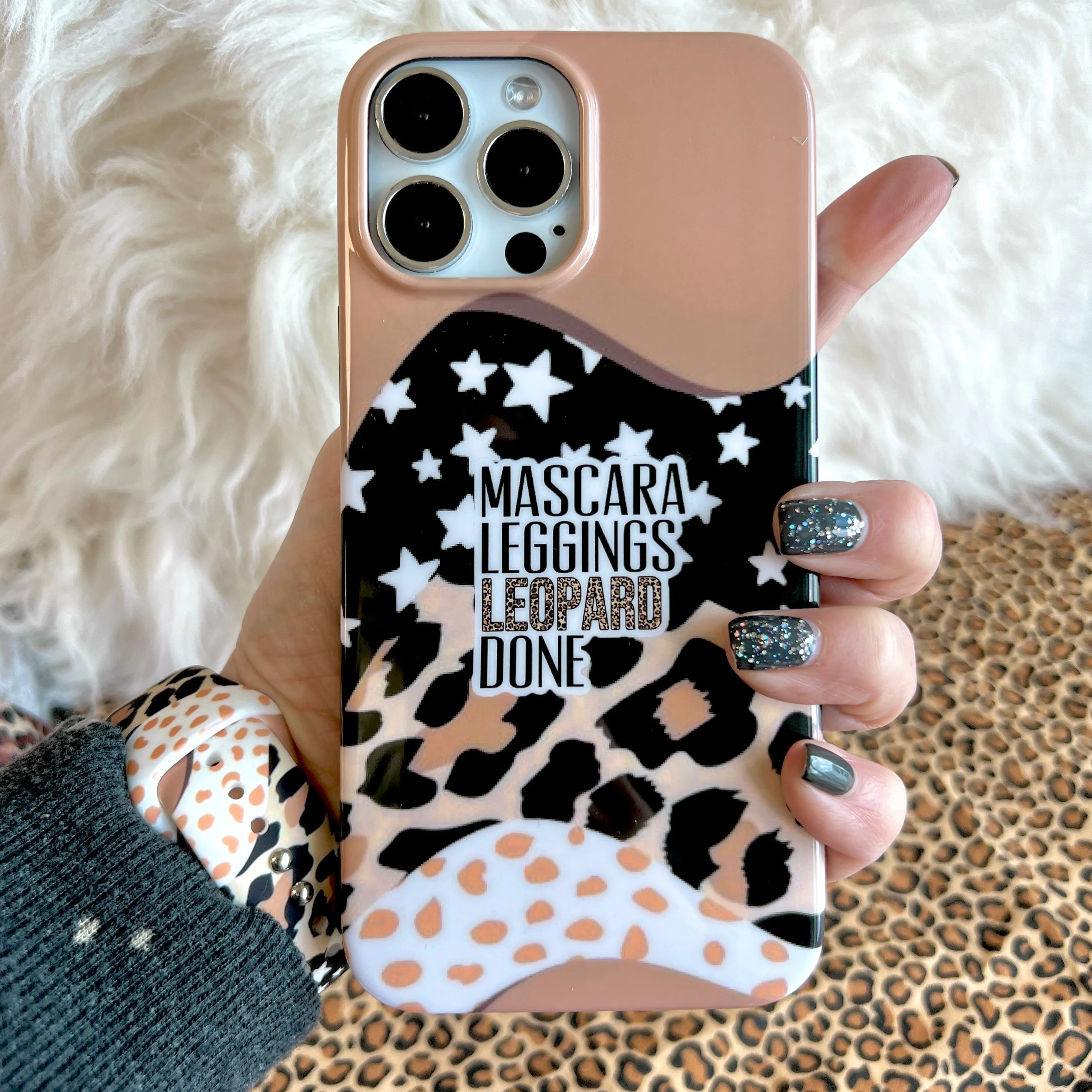 Mascara, Leopard, Leggings Phone Case For iPhone