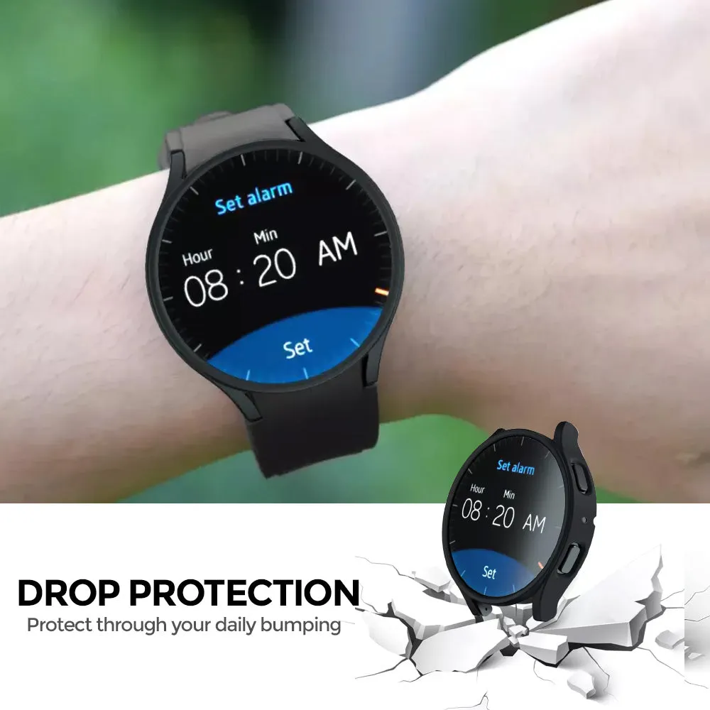 Matte Case with Built in Screen Protector | Galaxy Watch 4 44mm  Pack of 5  Protective cover | Black/Blue/Clear/Pink/White