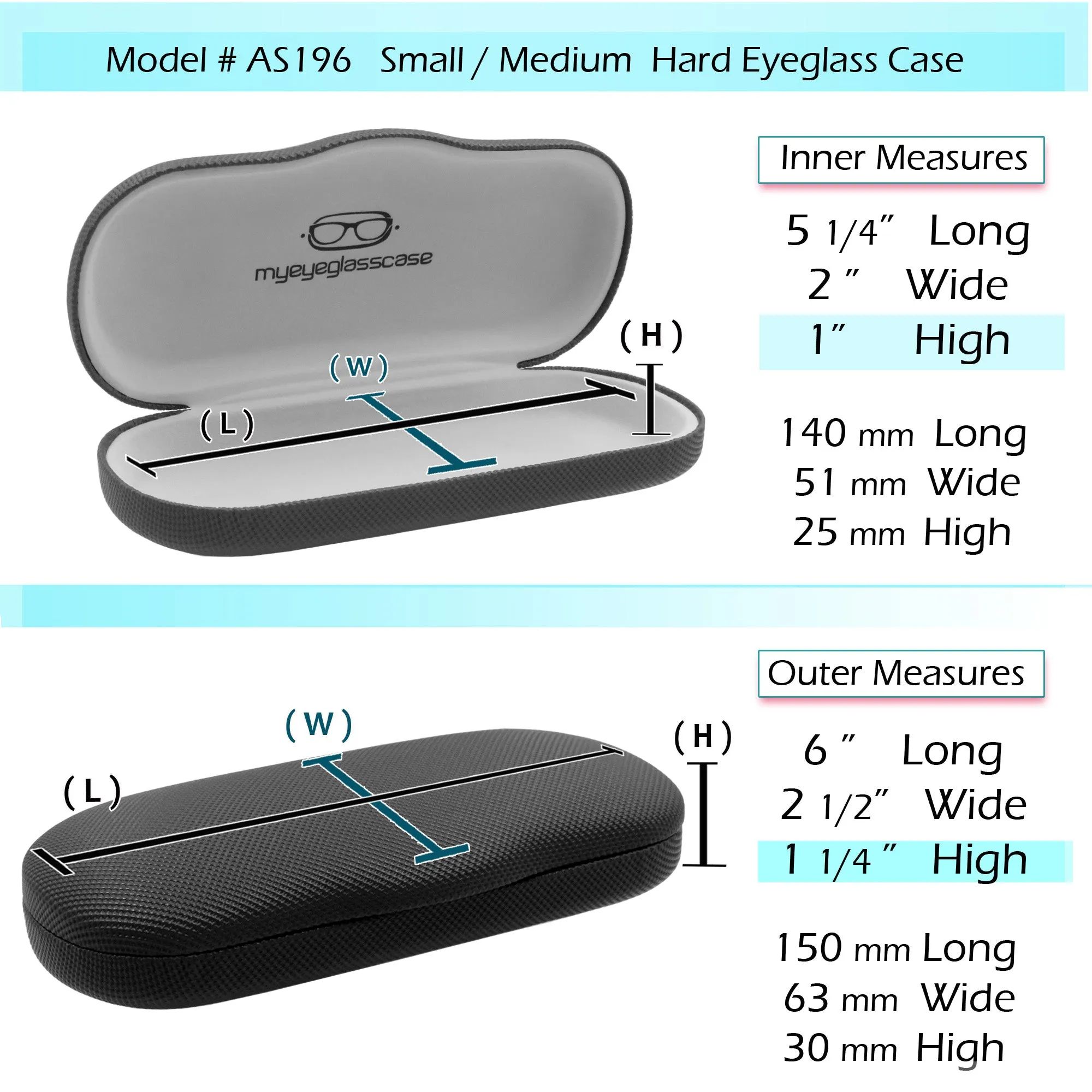 Men Hard Eyeglass Case for Small medium Frames - Glasses Case Holder with pouch and Cleaning Cloth (AS196 Brown)