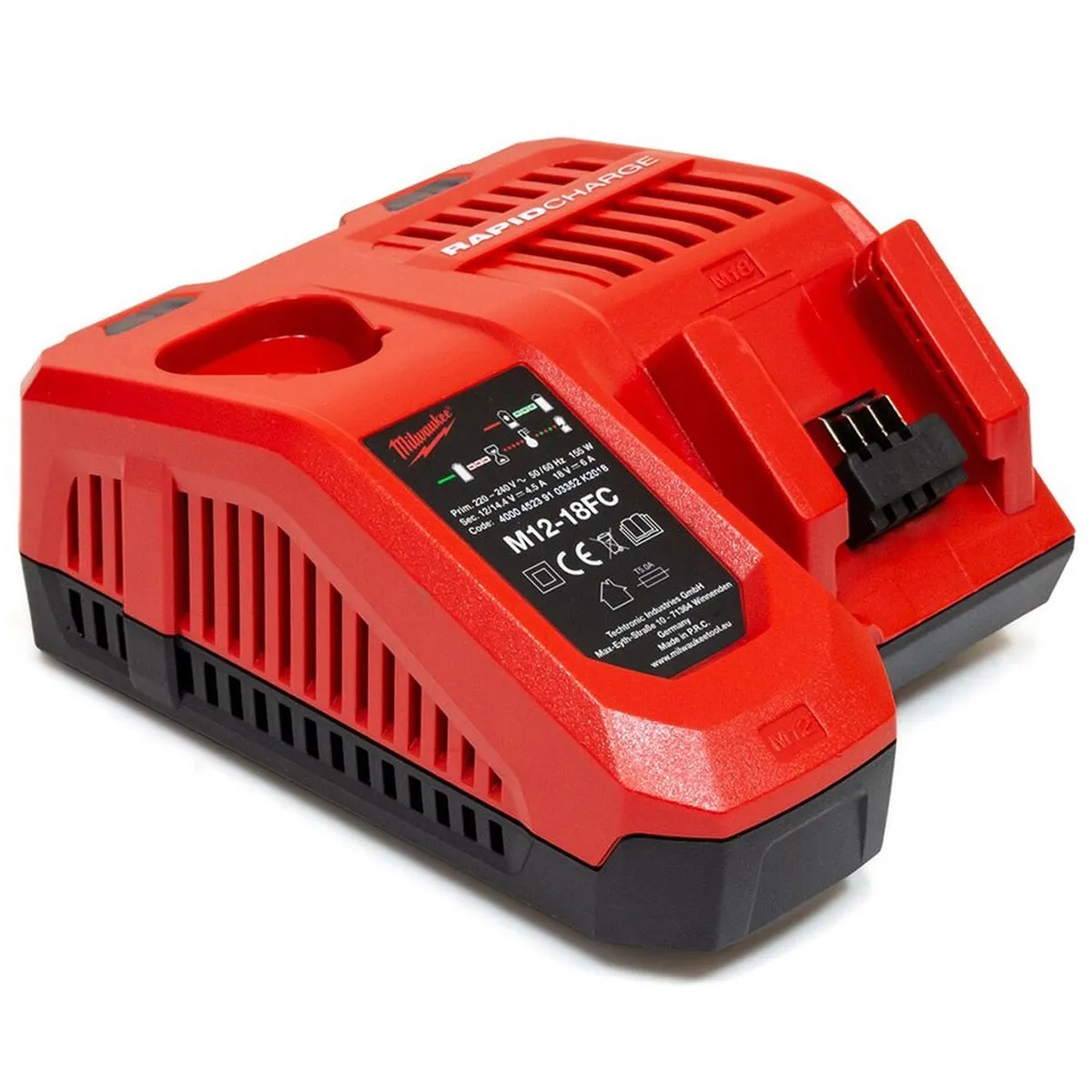 Milwaukee M12-18FC 12-18V Multi Voltage Fast Charger with M18B2 2.0Ah Battery