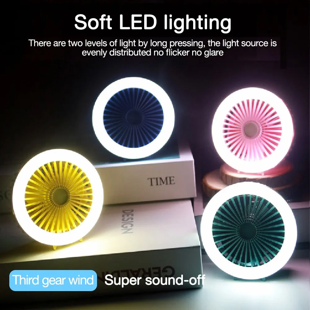 Mini Selfie LED Ring Light With Portable Electric Fan (Mounts onto any Mobile Phone)