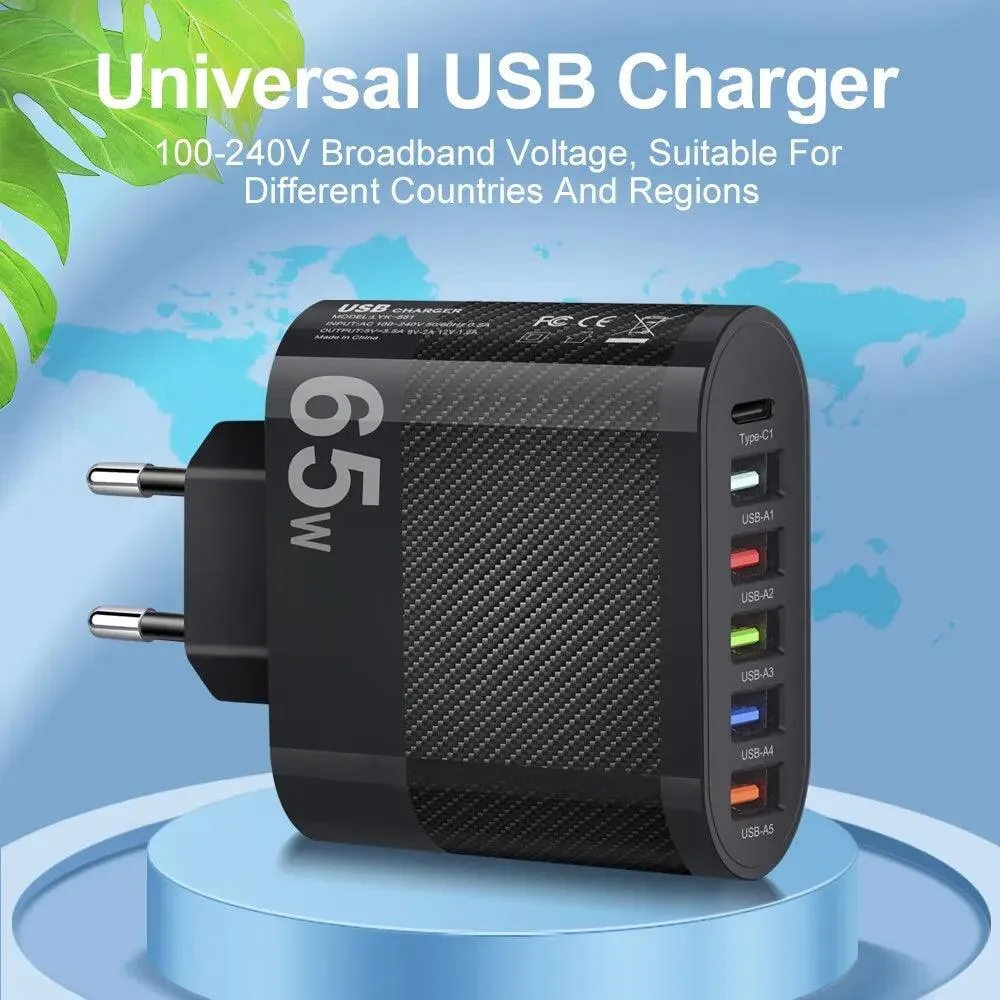 Mobile Phone Charger | Fast Charging | 5USB Type-C