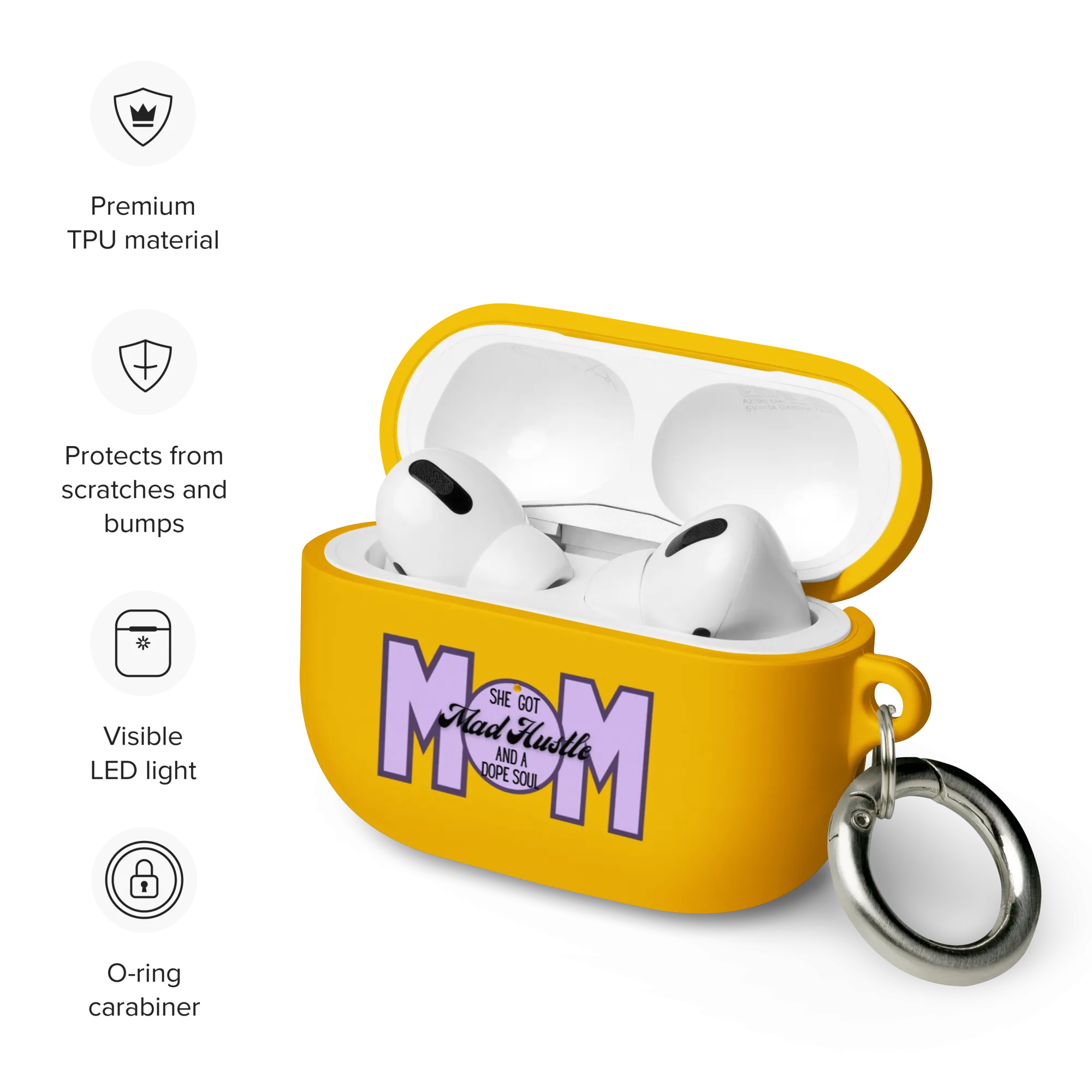 Mom Hustle Rubber Case for AirPods® by laurameghan