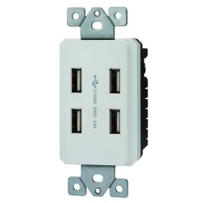 Morris Products 82381 White USB Charging Station 4P