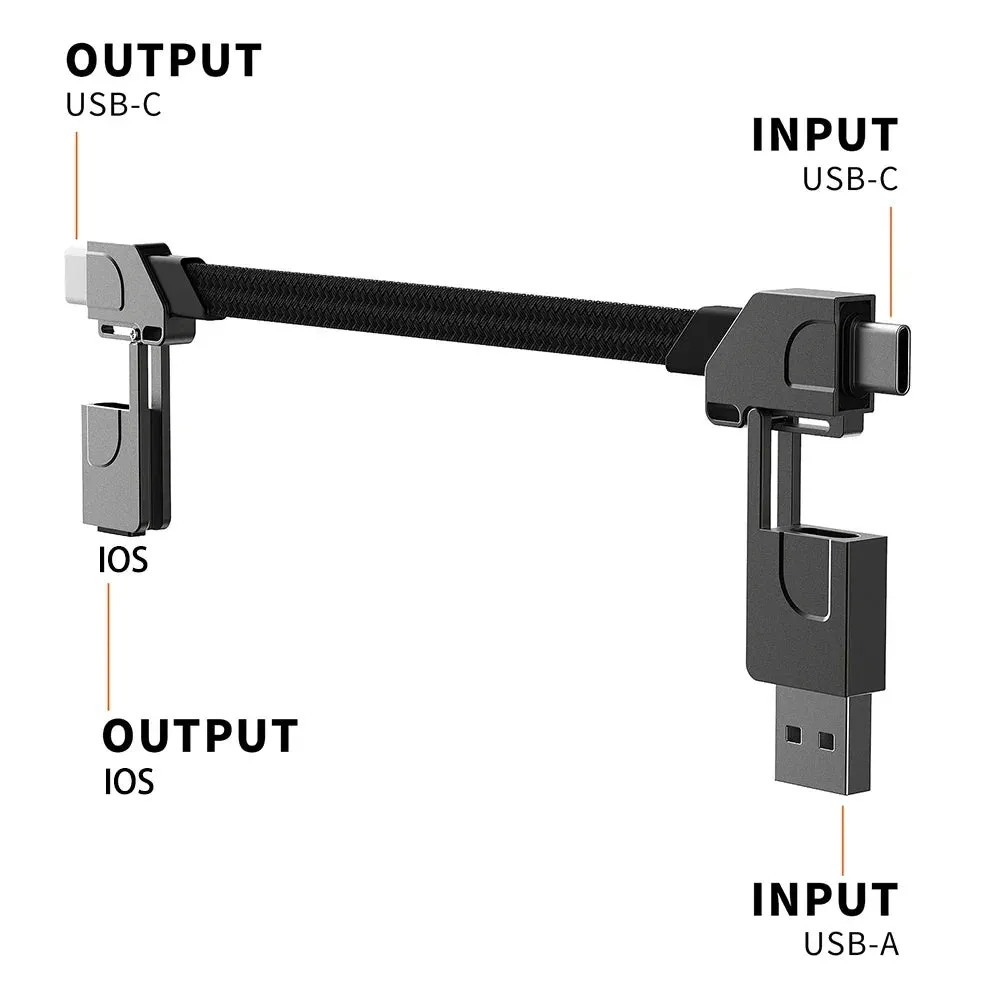 Multi Charging Cable|Short For Travel Portable Magnetic Keyring 4 in 1 Fast Charger