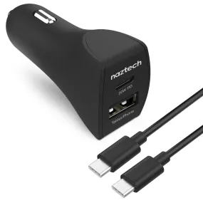 Naztech 20W USB-C PD 12W USB Car Charger Black