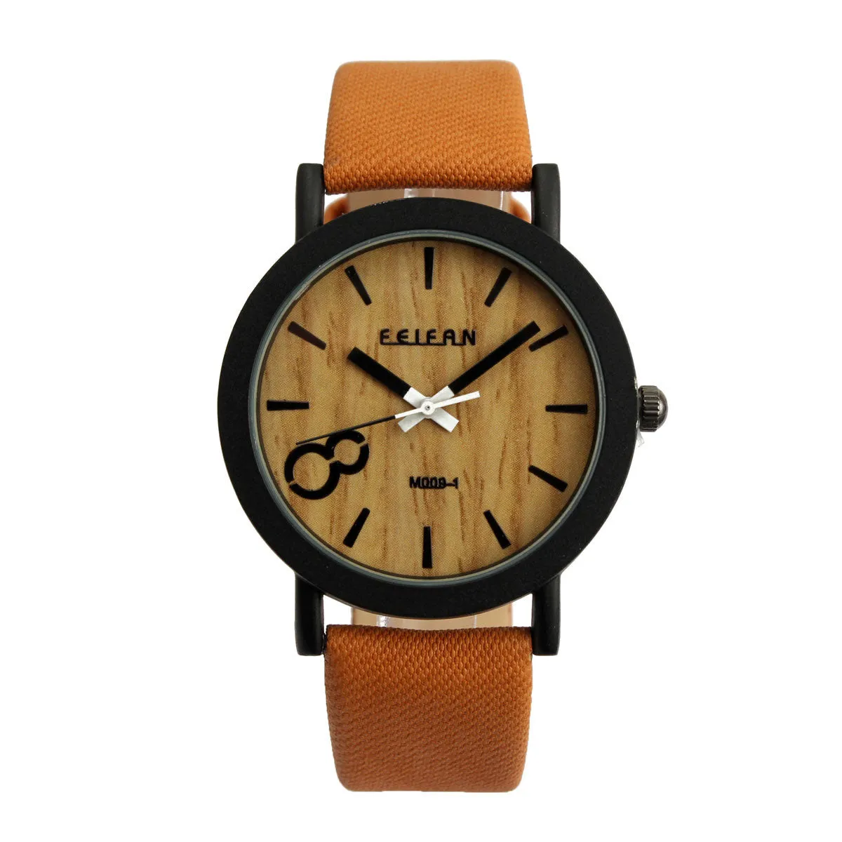 New Fashion Design Simulation Wooden Quartz Men Watches Casual Wooden Color Leather Strap Watch Wood Male Wristwatch Hot Sale