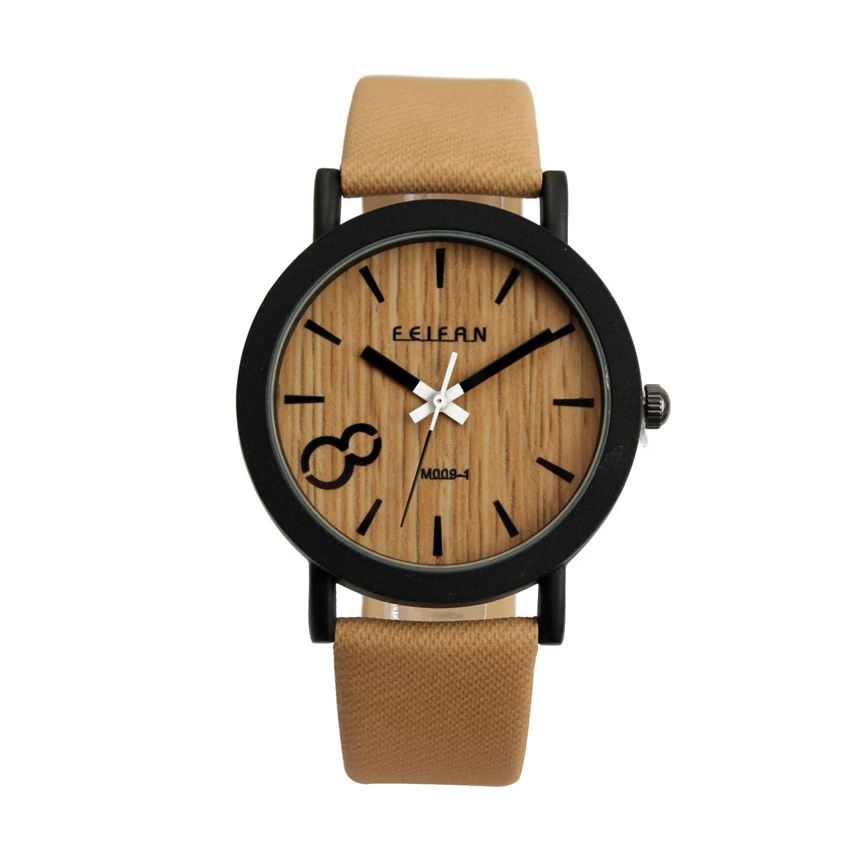 New Fashion Design Simulation Wooden Quartz Men Watches Casual Wooden Color Leather Strap Watch Wood Male Wristwatch Hot Sale