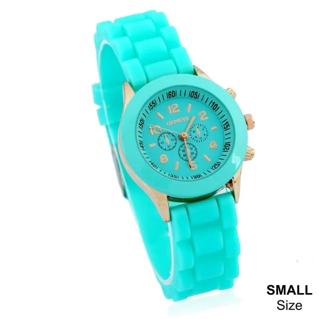 New Mini Geneva Kids Watch Girls Women Golden wristwatch Rubber gold casual dress watch Kids Fashion Children Dropshipping