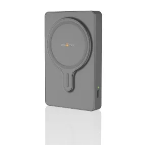 New - myCharge Maglock 6k 6000mAh/12W Wireless Charger   USB-C Port Power Bank – Graphite Gray