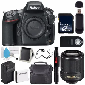 Nikon D800E Digital Camera (Body Only) (International Model)   Nikon AF-S DX NIKKOR 55-200mm f/4-5.6G ED VR II Lens   64GB Memory Card Pro Bundle