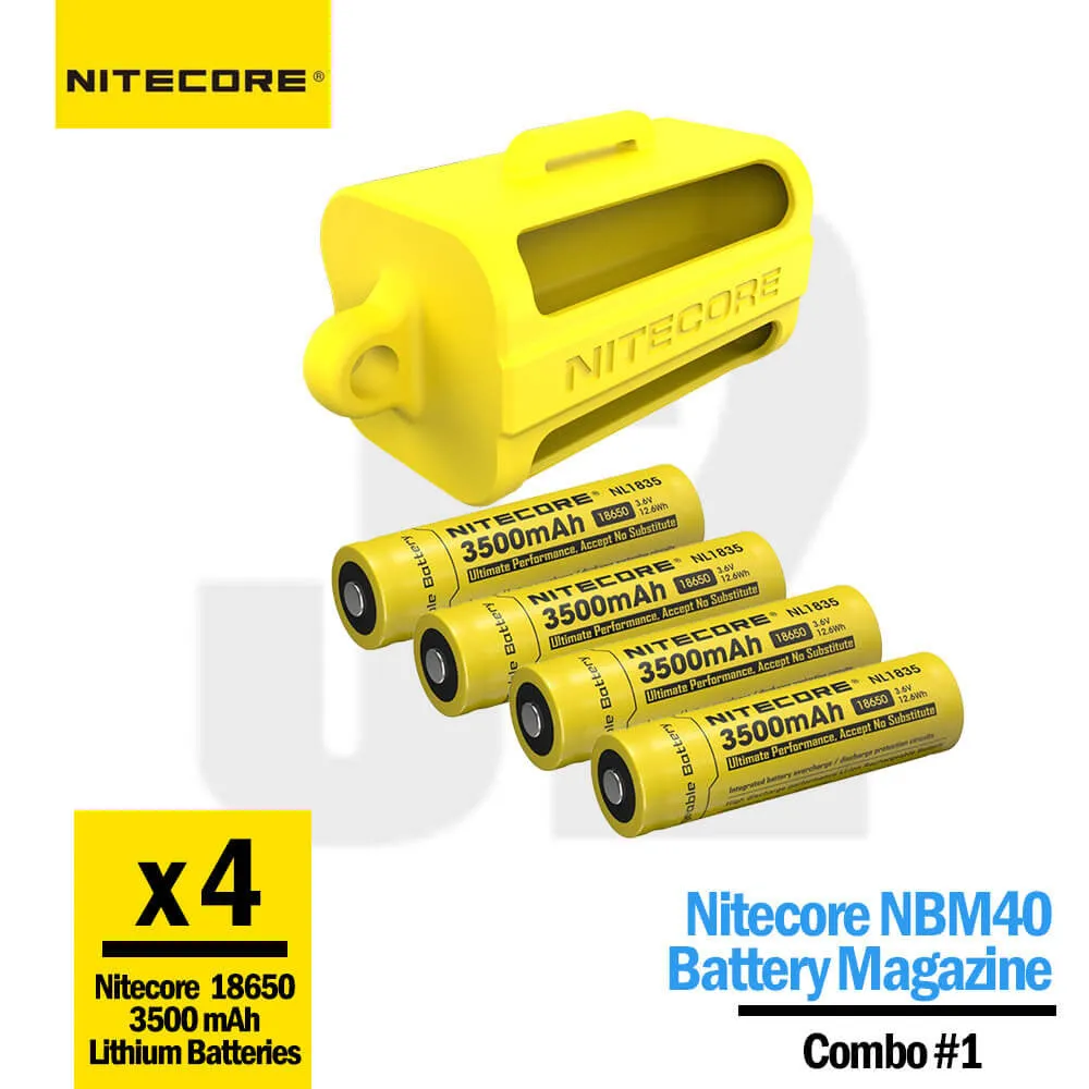 Nitecore NBM40 Battery Magazine   Nitecore 18650 3500 mAh Batteries Combo